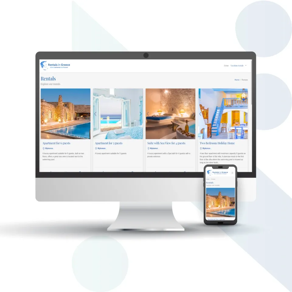 Κατασκευή web εφαρμογής Rentals in Greece