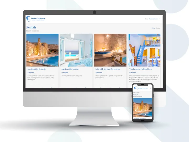 Κατασκευή web εφαρμογής Rentals in Greece